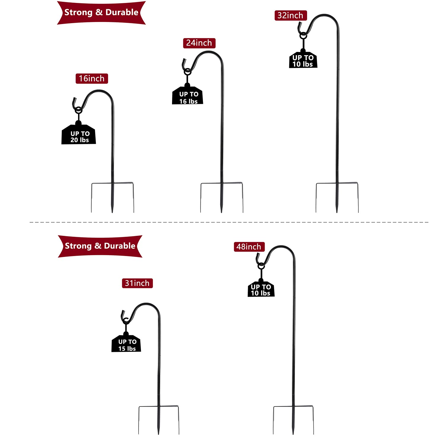 EXCMARK Shepherd Hook in a garden setting