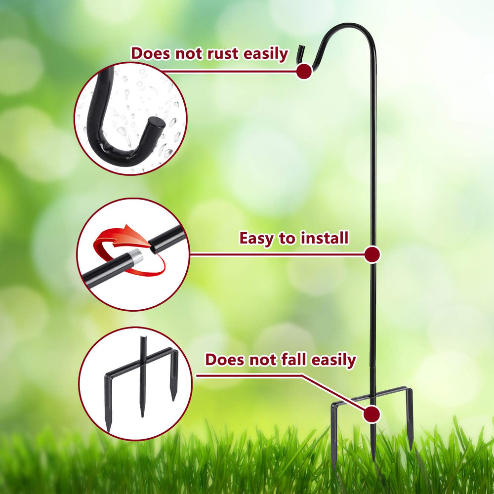EXCMARK Shepherd Hook with flower pot hanging