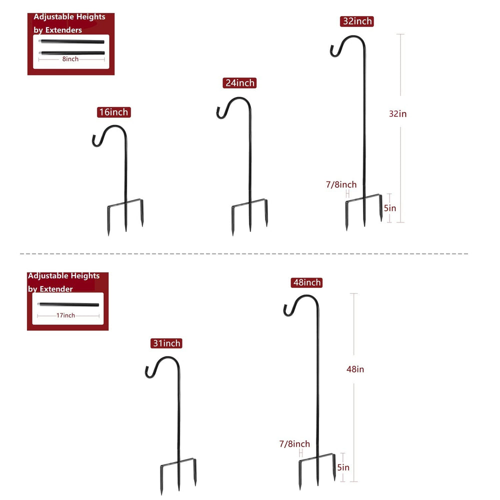 EXCMARK Shepherd Hook with hanging lanterns