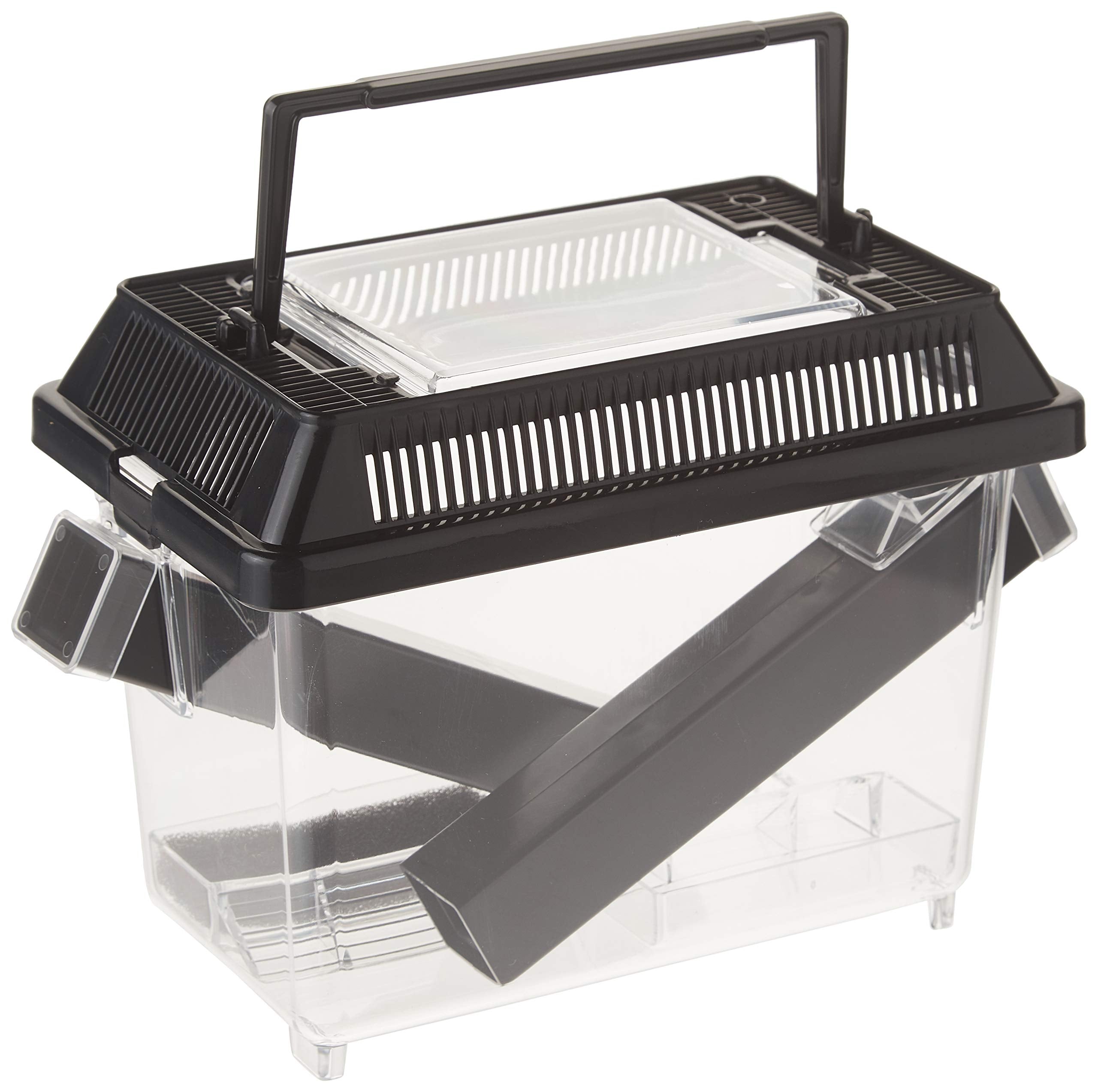 Exo Terra Cricket Pen Small front view with food dish and water bowl