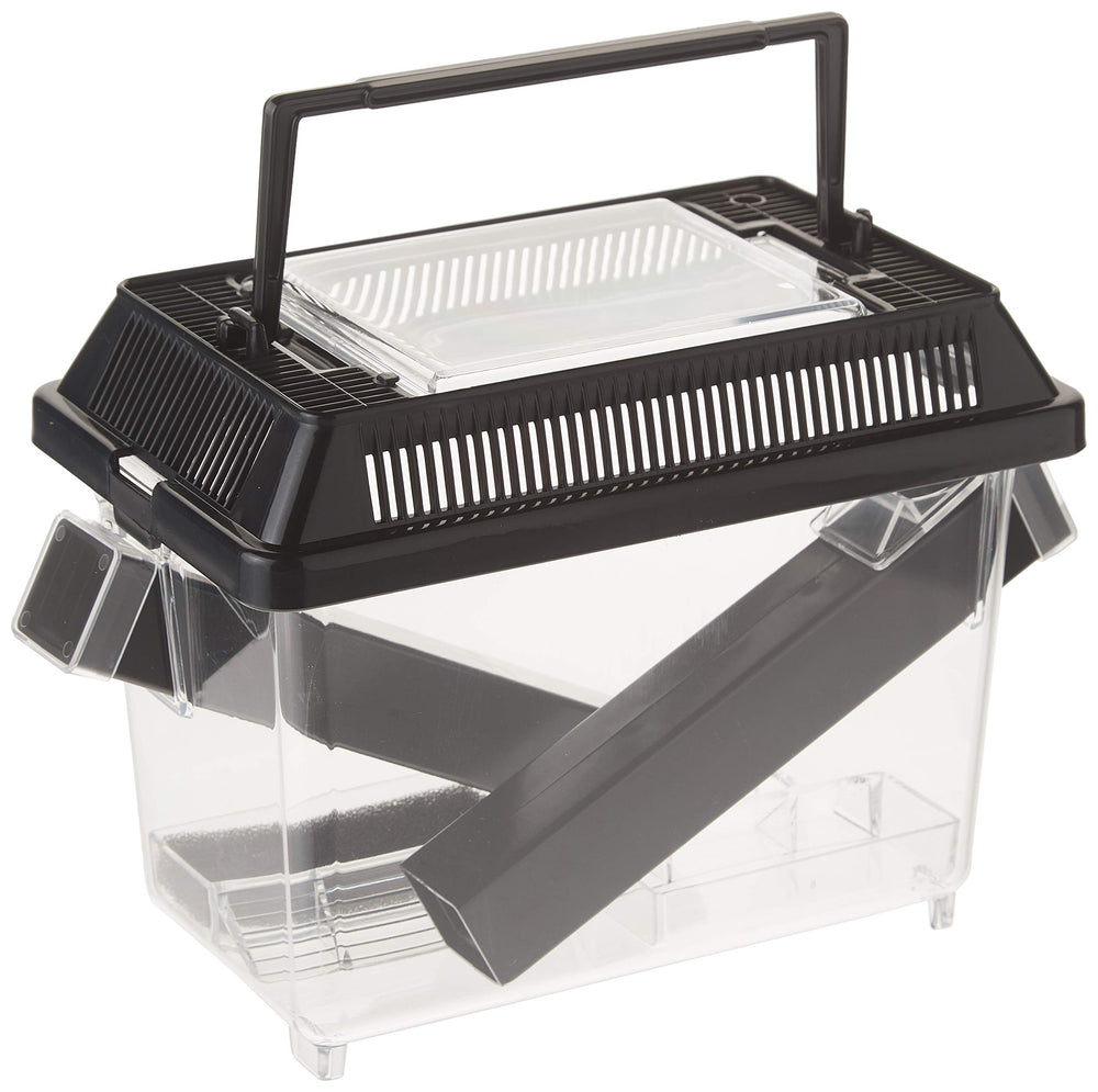 Exo Terra Cricket Pen Small front view with food dish and water bowl