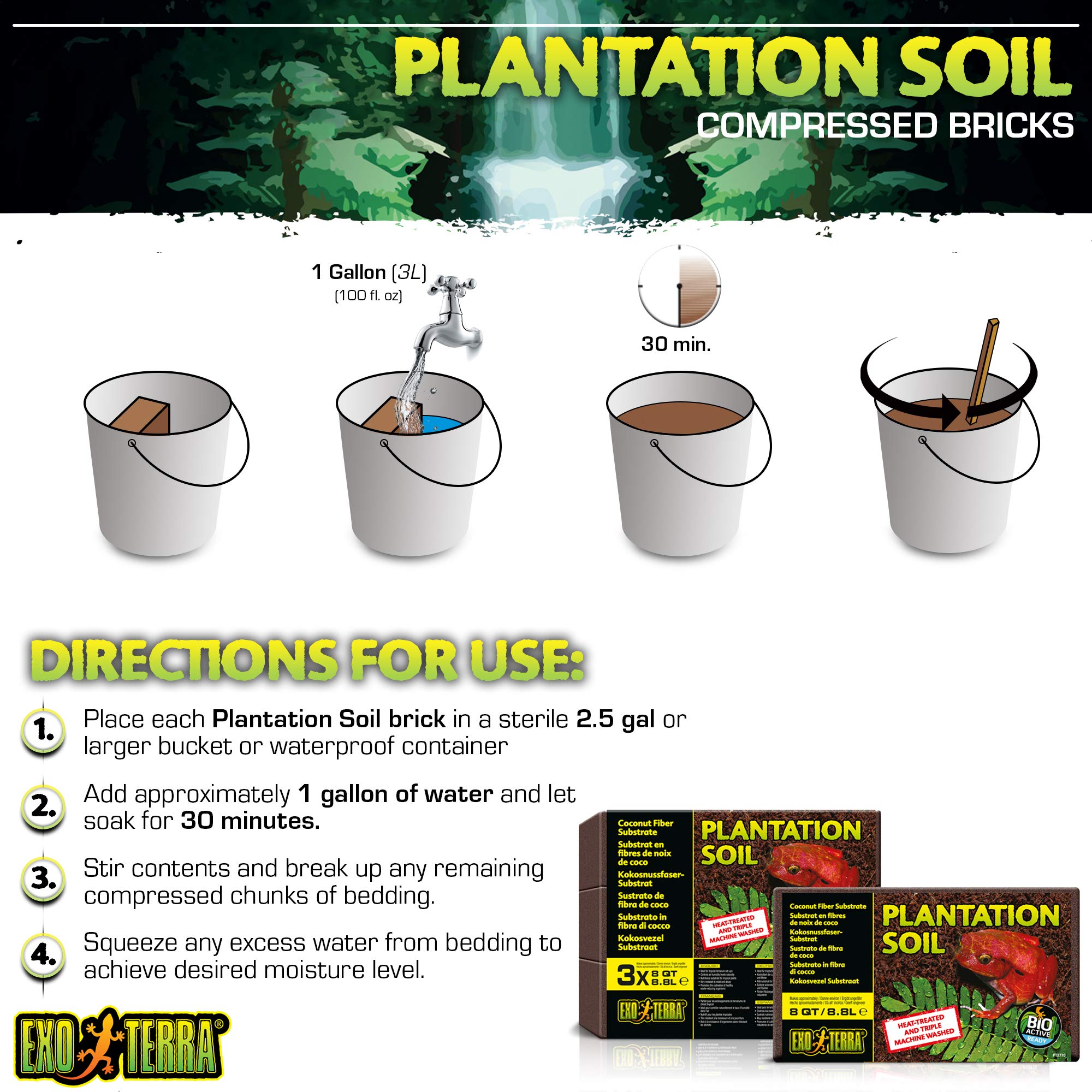Exo Terra Plantation Soil 8 Quarts with tropical plants
