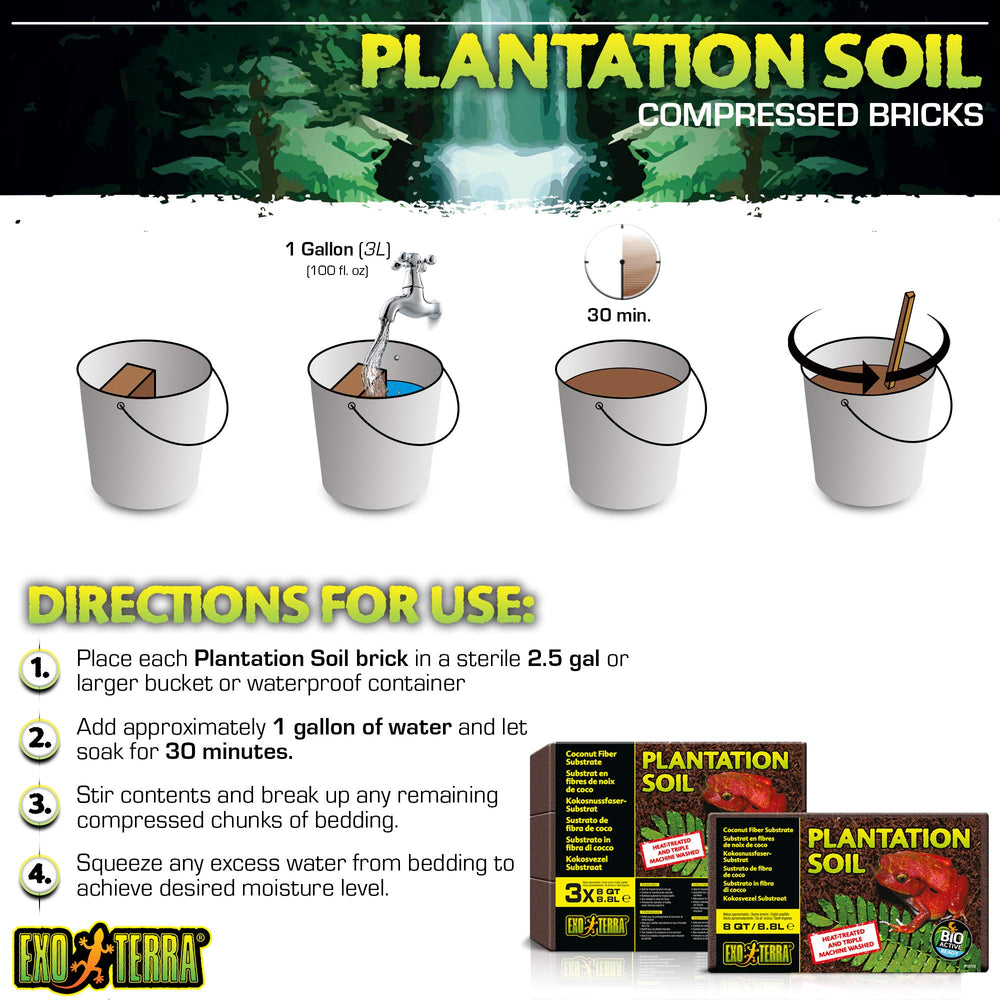 Exo Terra Plantation Soil 8 Quarts with tropical plants