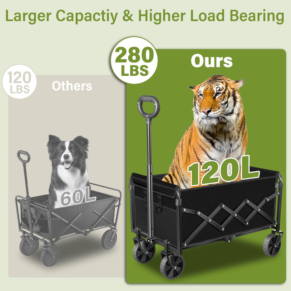 Exovyn Collapsible Wagon Cart folded for compact storage
