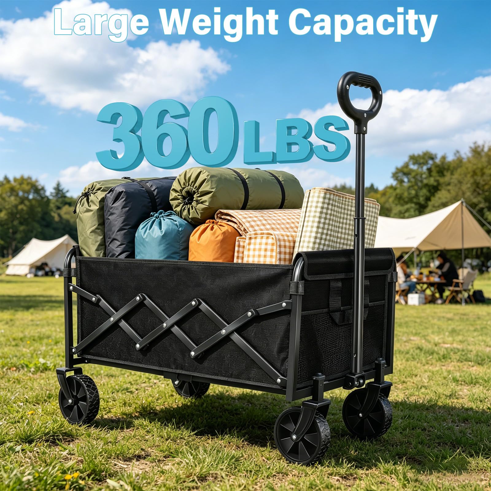 Exovyn Collapsible Wagon Cart in use on gravel terrain