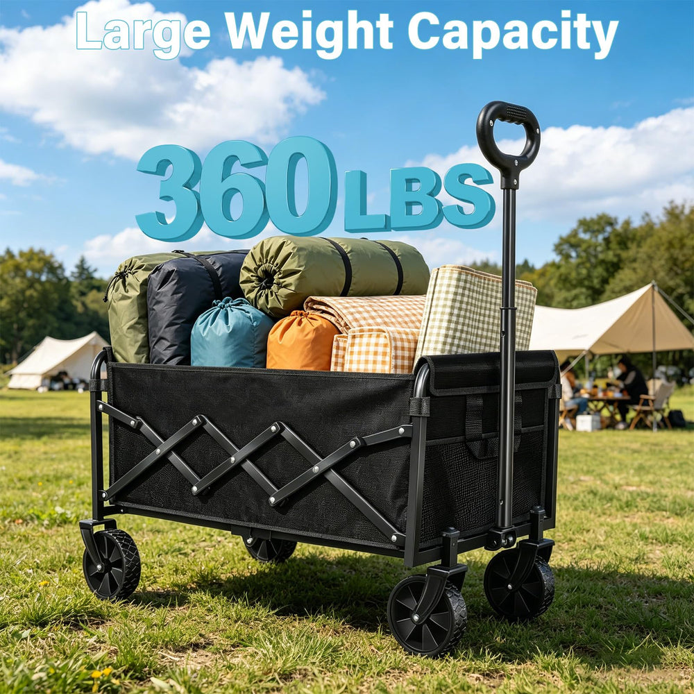 Exovyn Collapsible Wagon Cart in use on gravel terrain