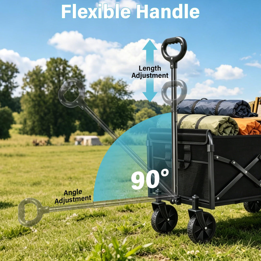Exovyn Collapsible Wagon Cart showcasing ergonomic handle