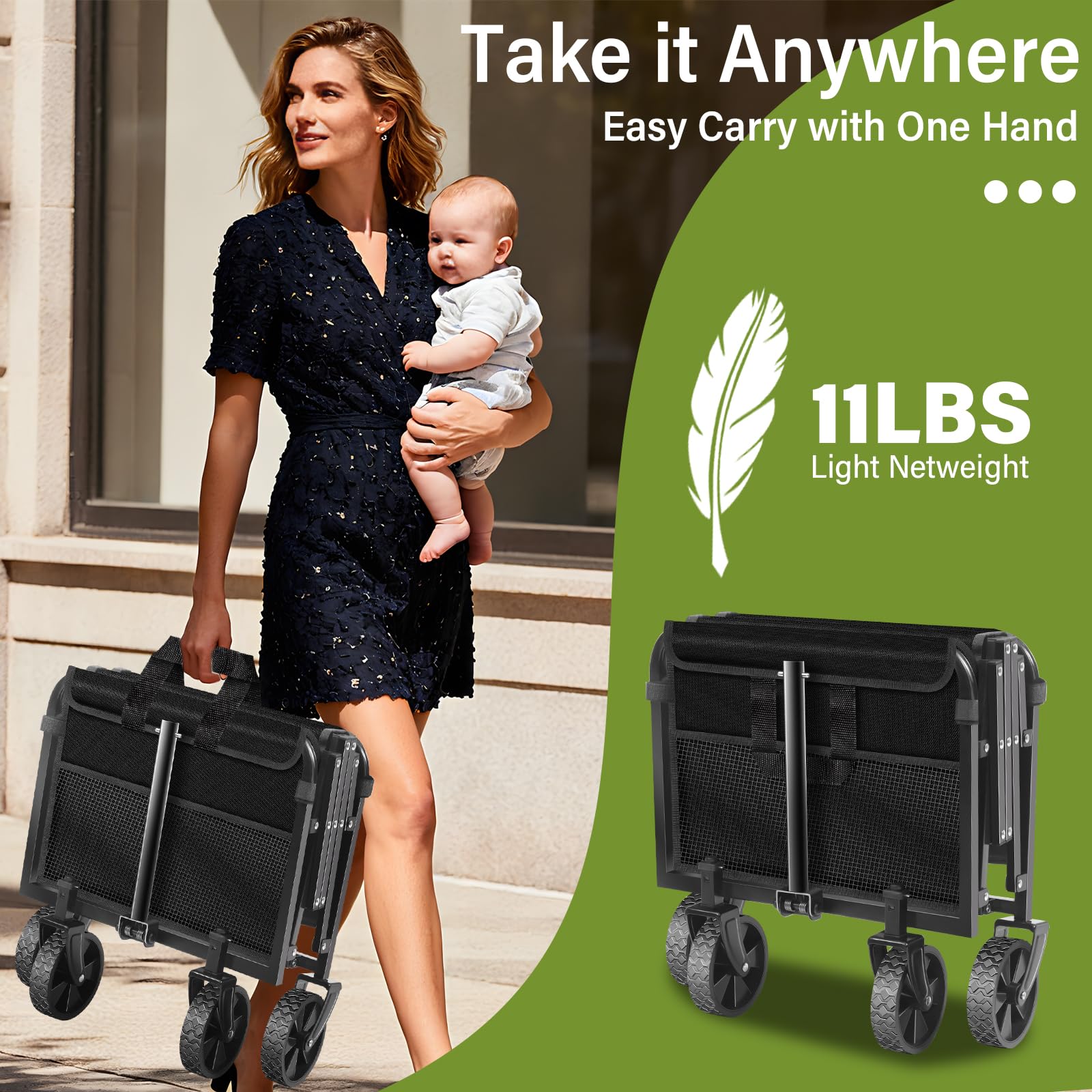 Exovyn Collapsible Wagon Cart with all-terrain wheels