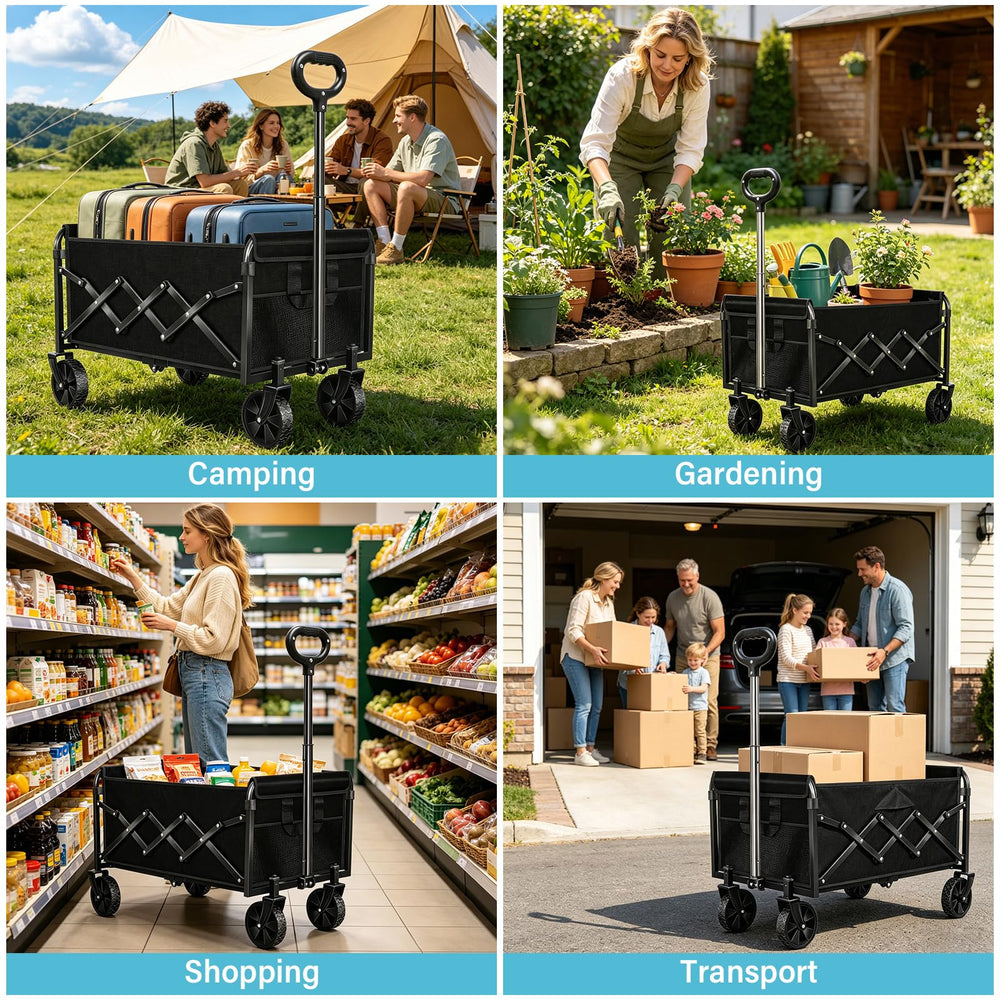 Exovyn Collapsible Wagon Cart with detachable wheels for maintenance