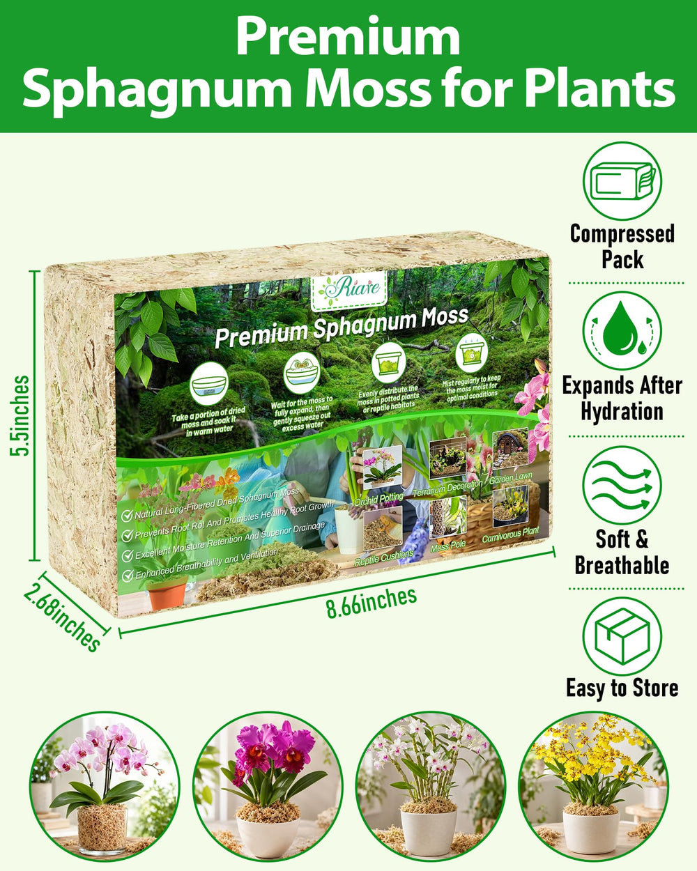 Expanded Riare Sphagnum Moss in a planting setting