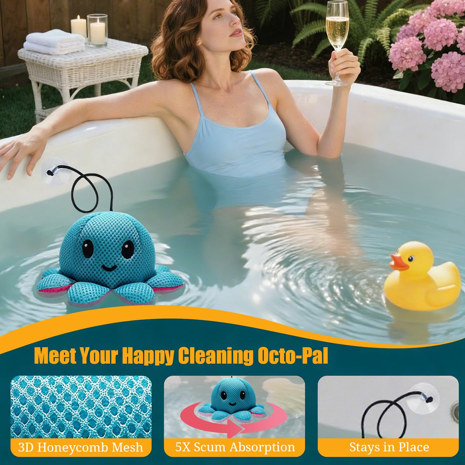 Exqusdy Hot Tub Scum Absorber in hot tub water