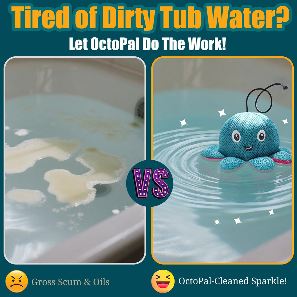 Exqusdy octopus sponge in a hot tub absorbing oils
