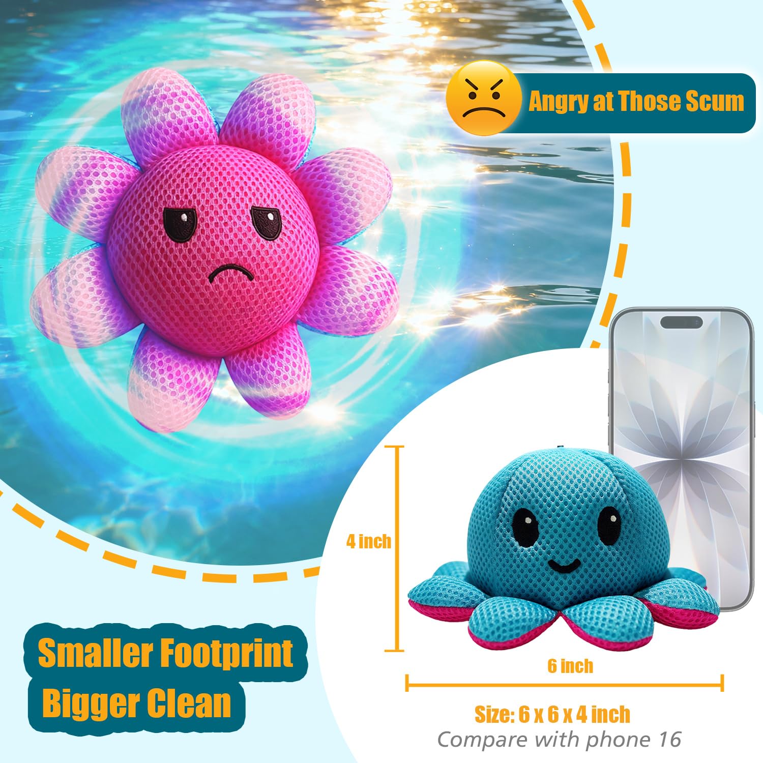 Exqusdy scum absorber floating in a hot tub