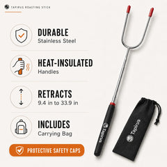 Extended Tapirus Marshmallow Roasting Stick for safe cooking
