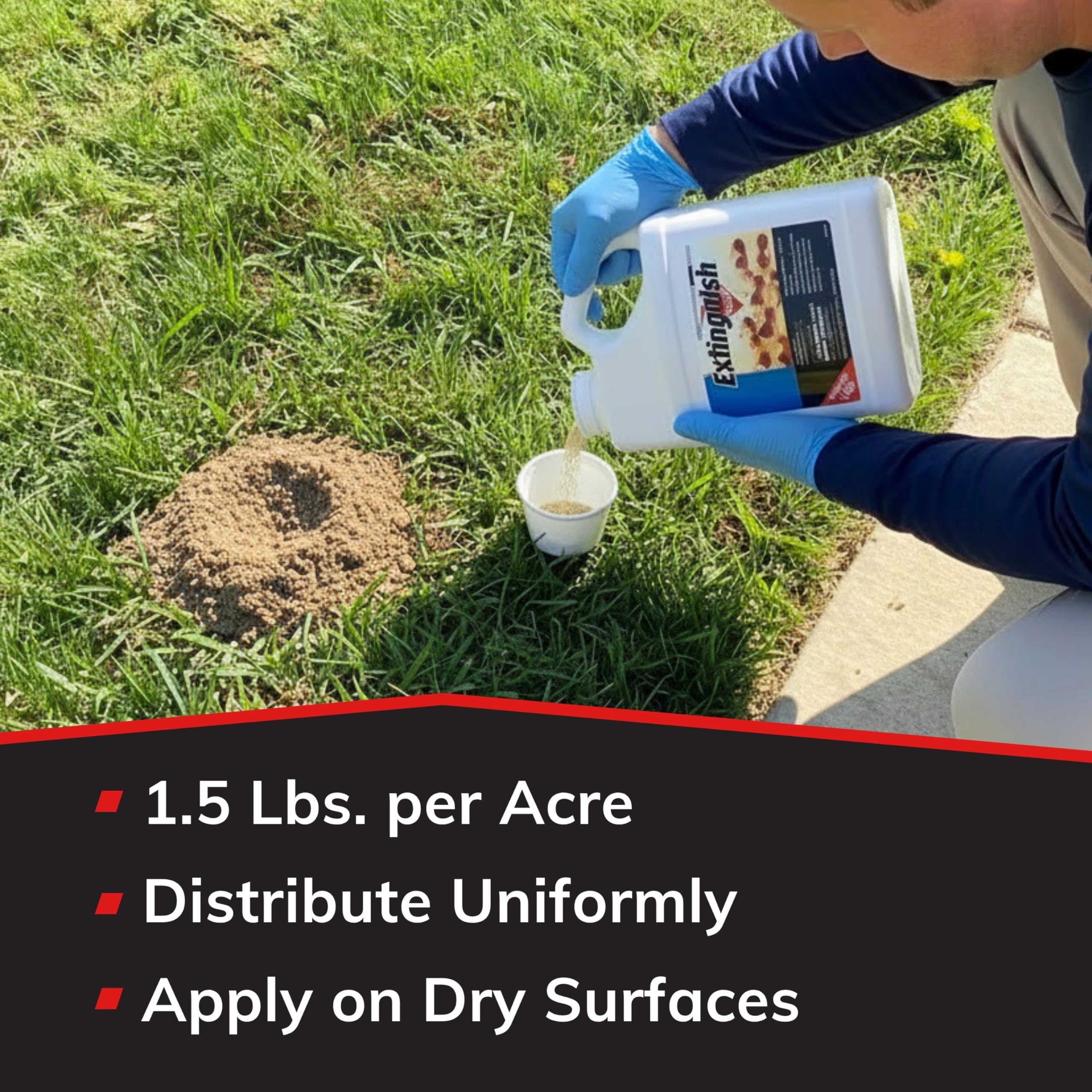 Extinguish Plus Fire Ant Bait in outdoor setting