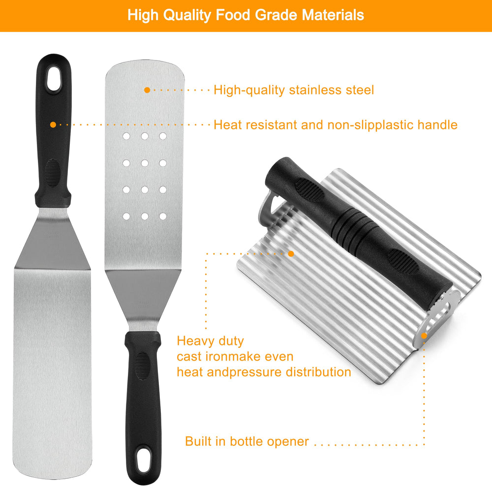 Extra-wide spatula from the POLIGO BBQ accessories kit