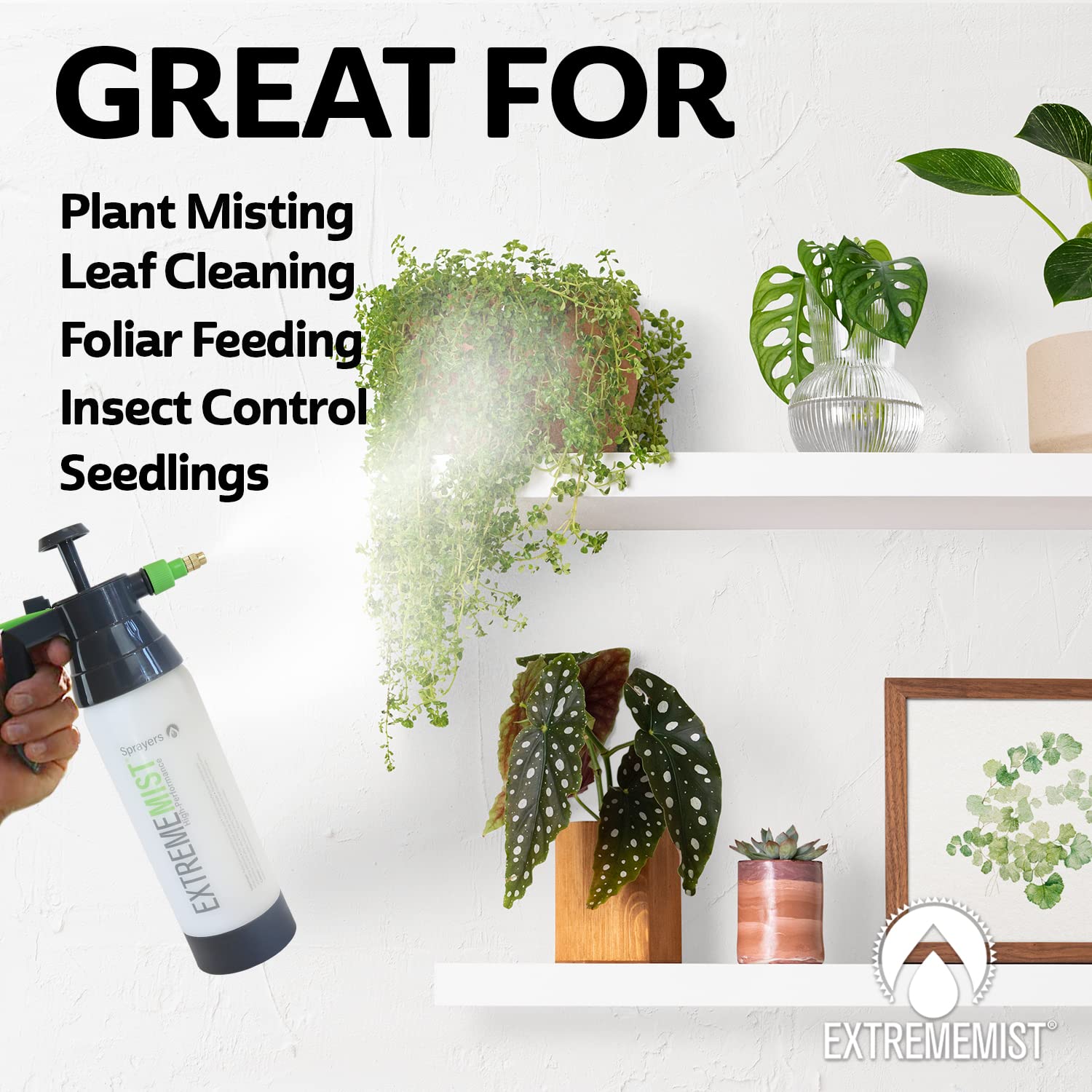 EXTREMEMIST Plant Mister 20 oz showing adjustable brass nozzle
