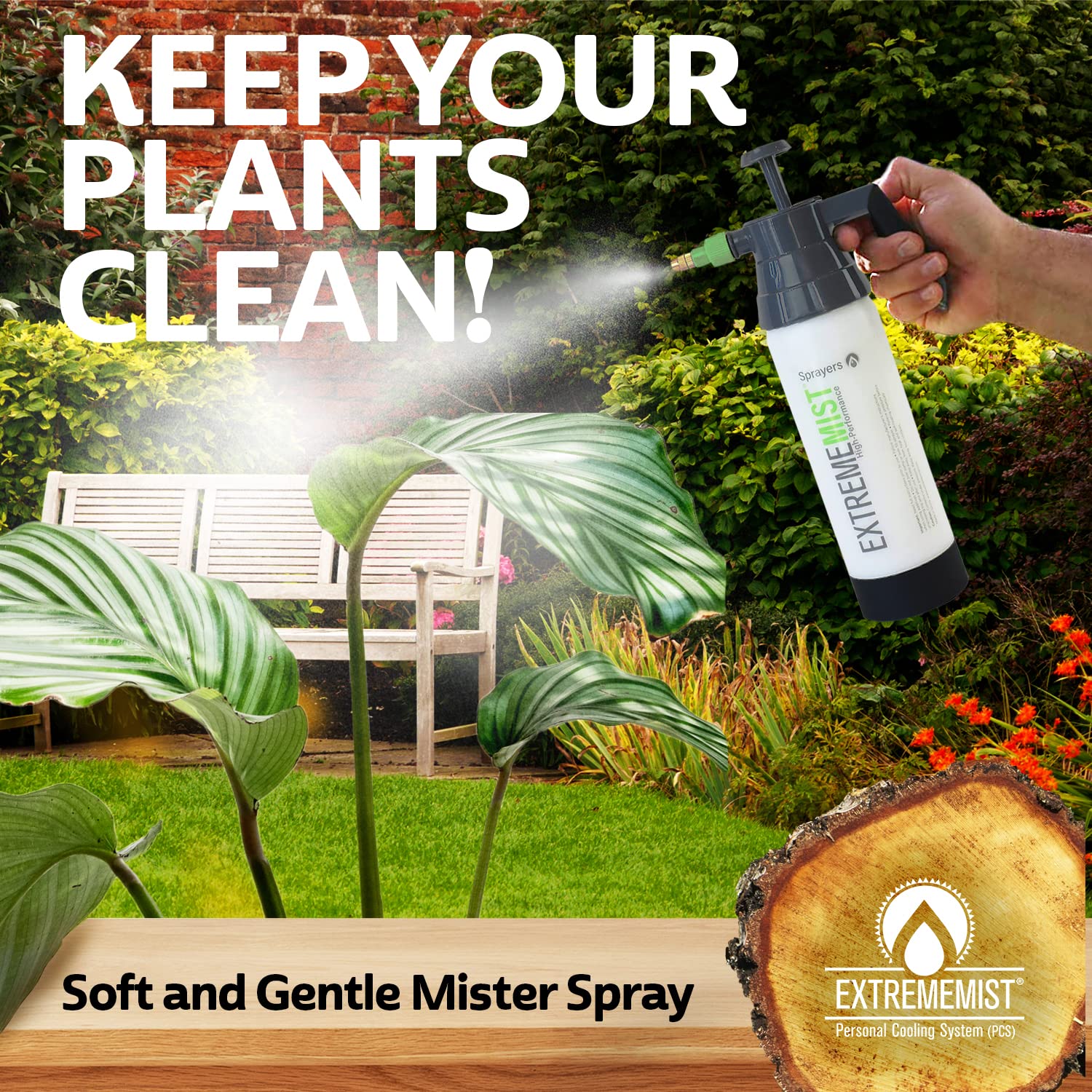 EXTREMEMIST Plant Mister 20 oz side view with misting action