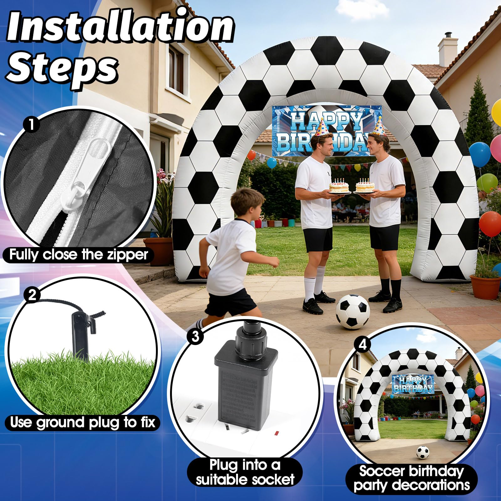 Eyourlife inflatable soccer arch displayed during a soccer match