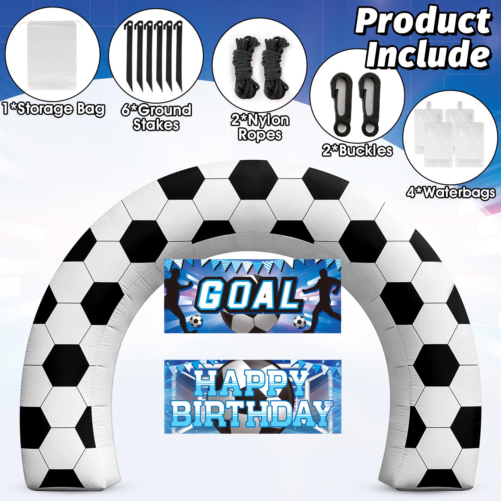Eyourlife inflatable soccer arch with guests signing their names