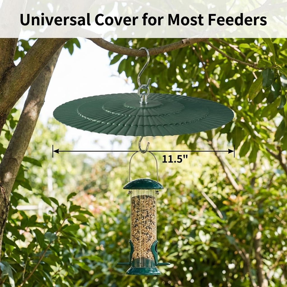 Eyrosa 11.5" Metal Bird Feeder Rain Guard dome in garden setting