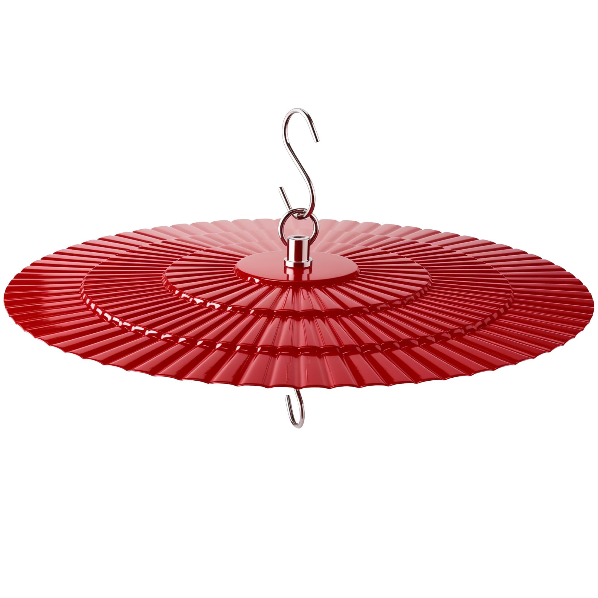 Eyrosa 11.5" Metal Bird Feeder Rain Guard Red front view