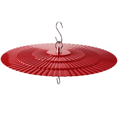 Eyrosa 11.5" Metal Bird Feeder Rain Guard Red front view