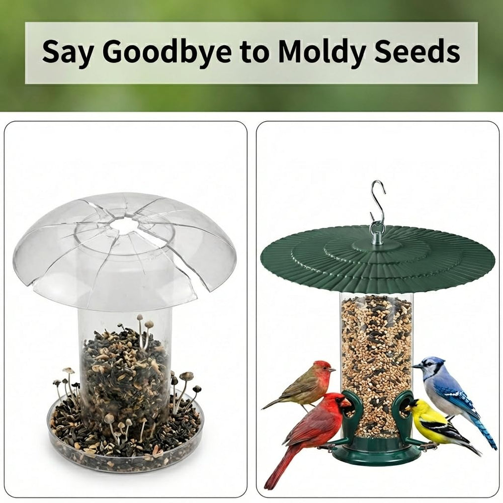Eyrosa 11.5" Metal Bird Feeder Rain Guard with S hook included