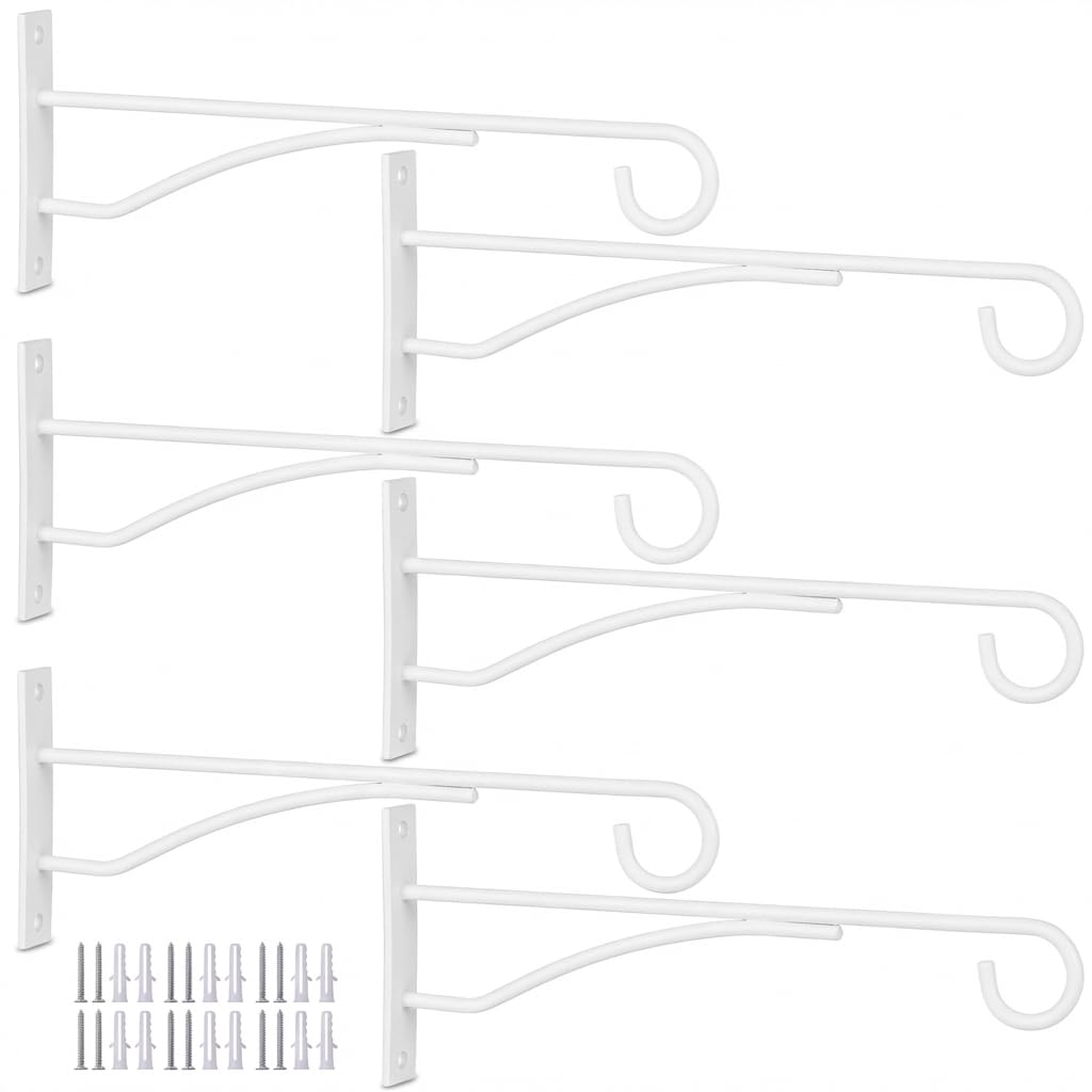 Eyrosa 8-inch white plant hanger front view with sleek design