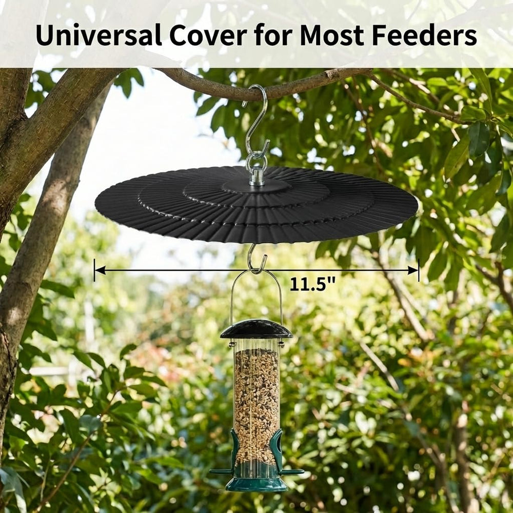 Eyrosa Metal Bird Feeder Rain Guard close-up of black finish