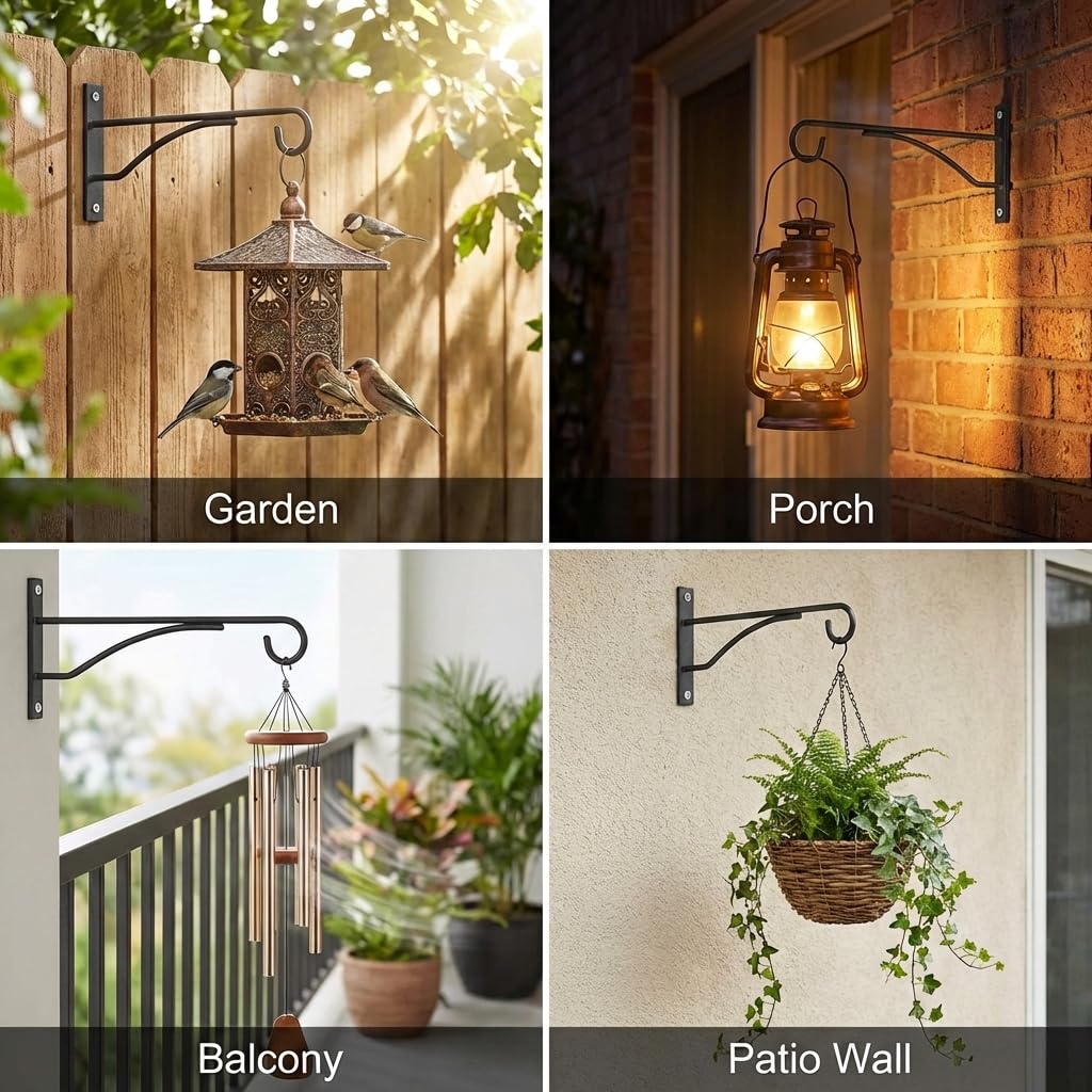 Eyrosa metal plant hanger installed with flowers