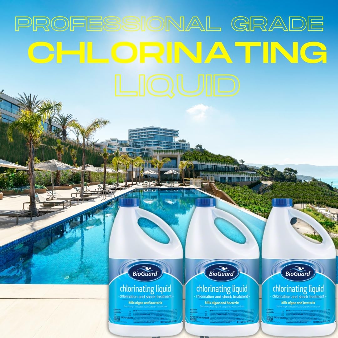 EZ POOLS Chlorinating Liquid 128 Fl Oz back view