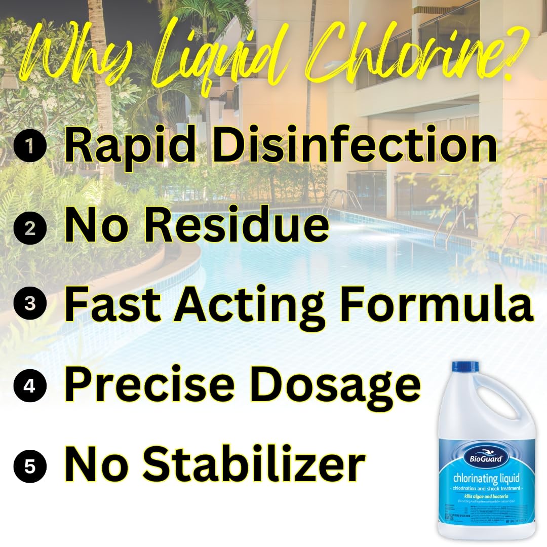 EZ POOLS Chlorinating Liquid 128 Fl Oz label close-up