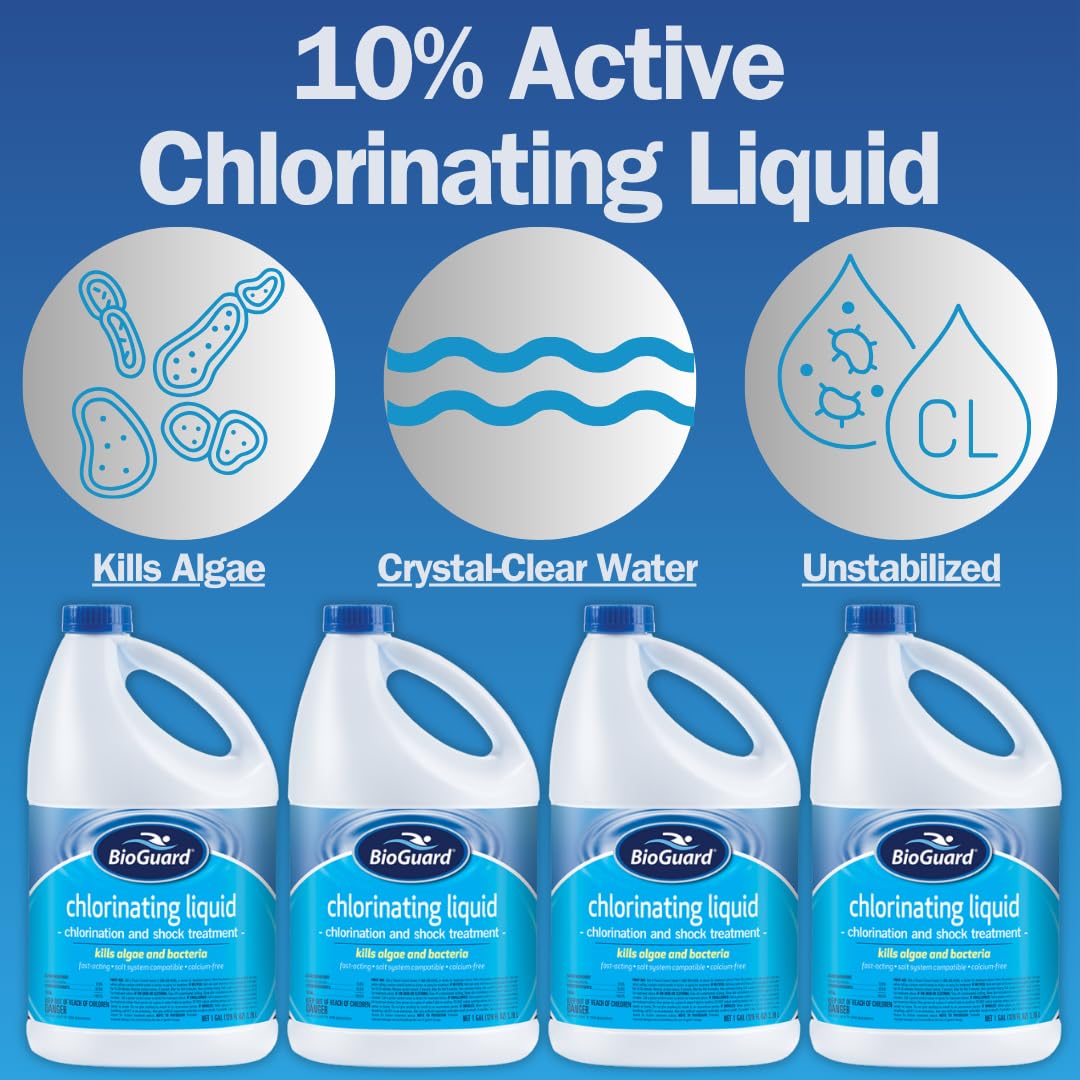 EZ POOLS Chlorinating Liquid 128 Fl Oz side view