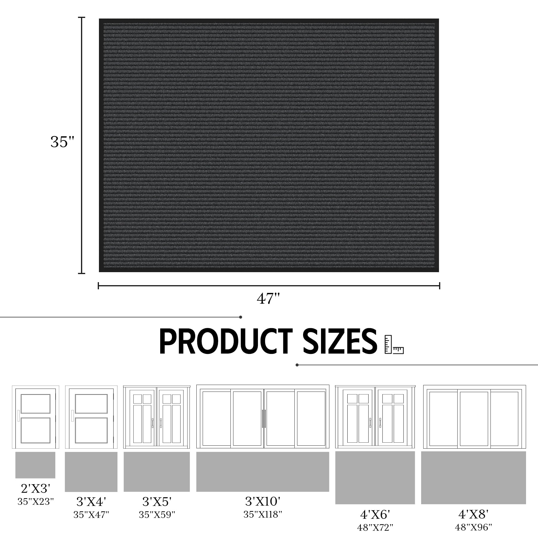 EZ2LIVE heavy duty door mat non-slip PVC backing