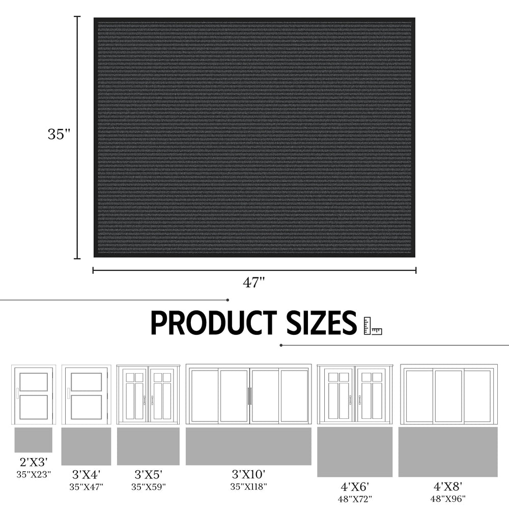 EZ2LIVE heavy duty door mat non-slip PVC backing