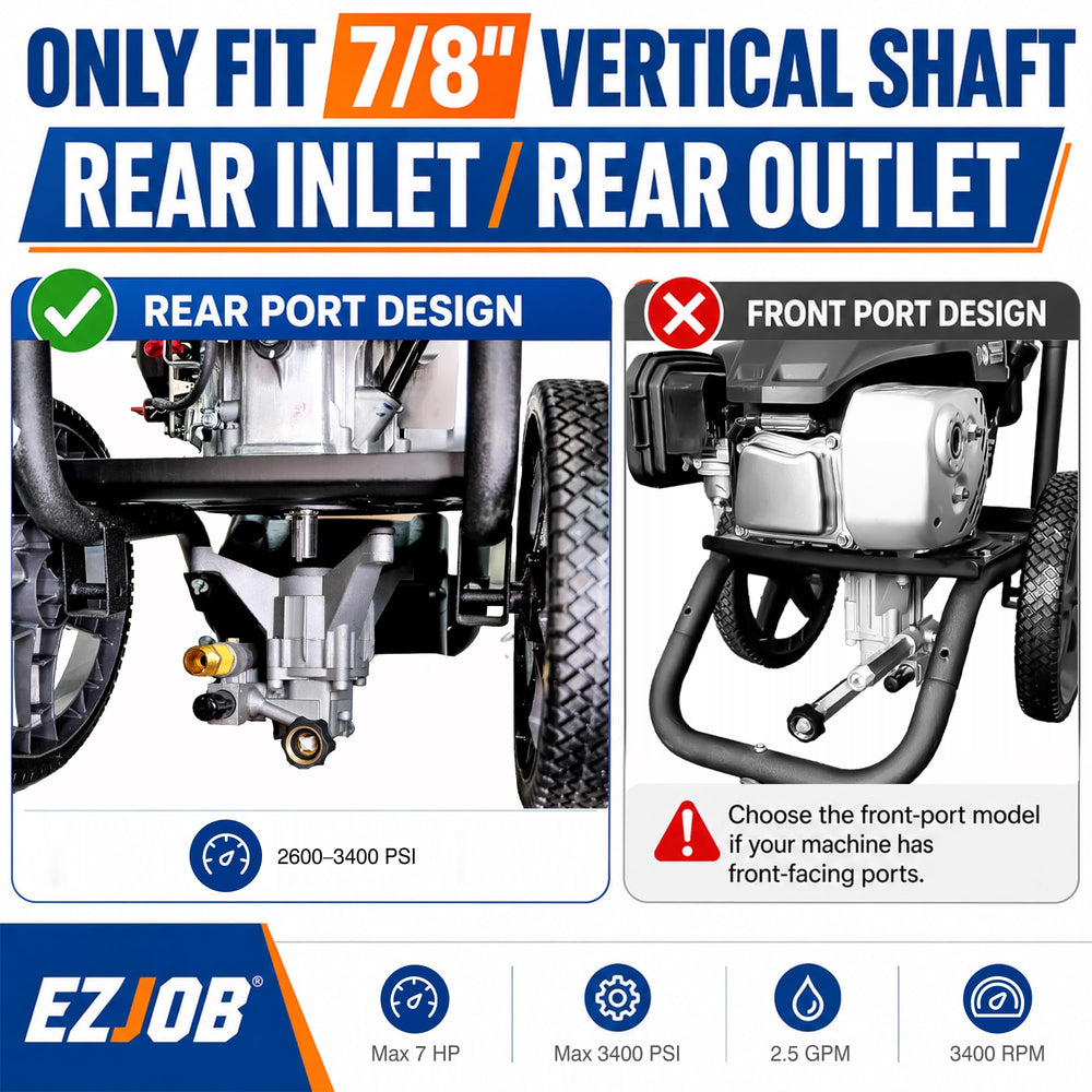 EZJOB Pressure Washer Pump with M22 outlet and copper nut