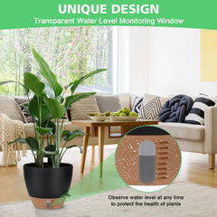 Ezmixcoop black plastic pot with mesh drainage holes for aeration