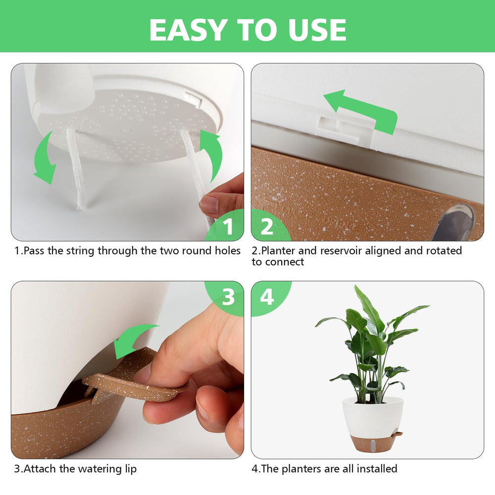 Ezmixcoop self watering pot with clip-on watering lip