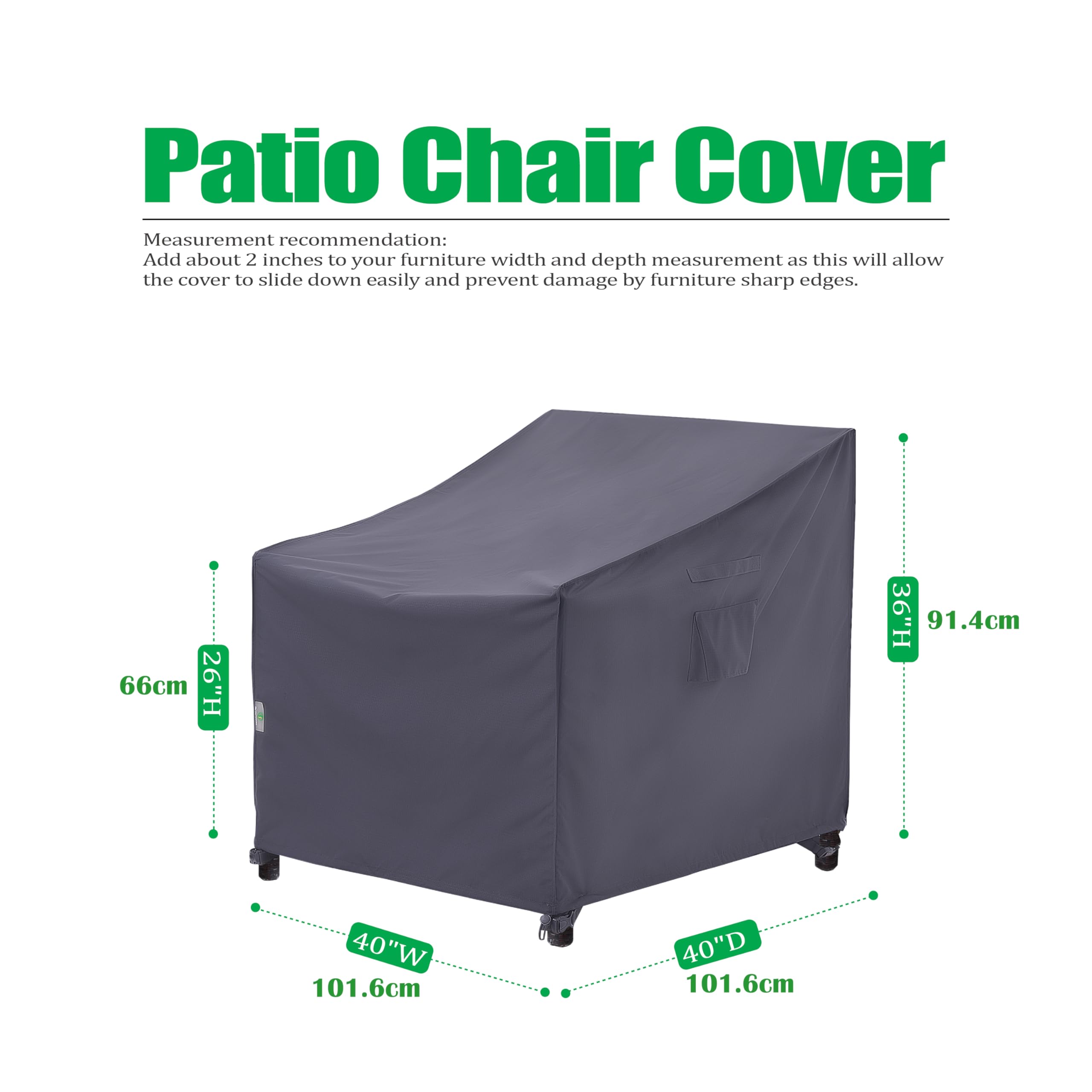 F&J Outdoors Grey Patio Chair Cover side view