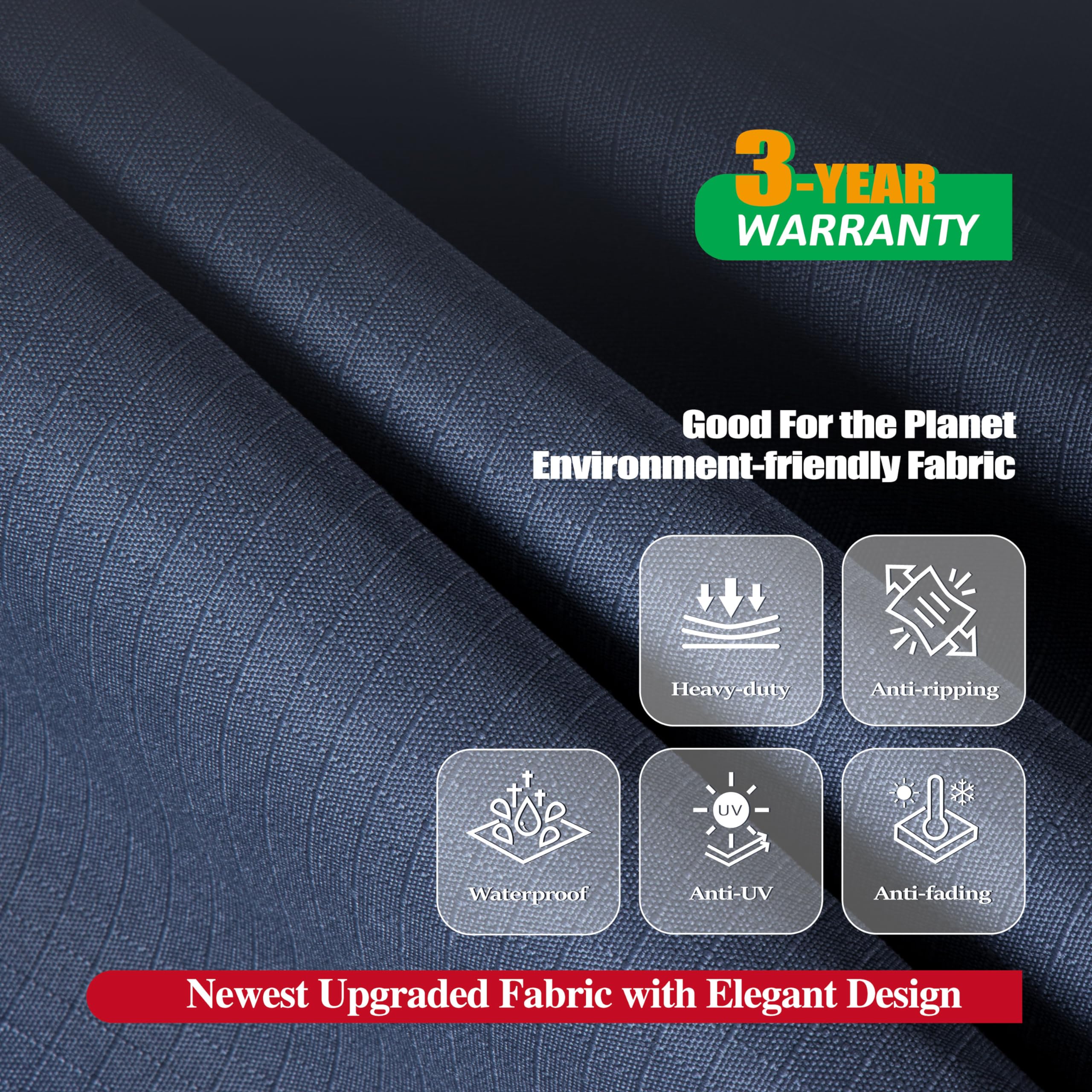 F&J Outdoors Grey Patio Chair Cover with adjustable straps