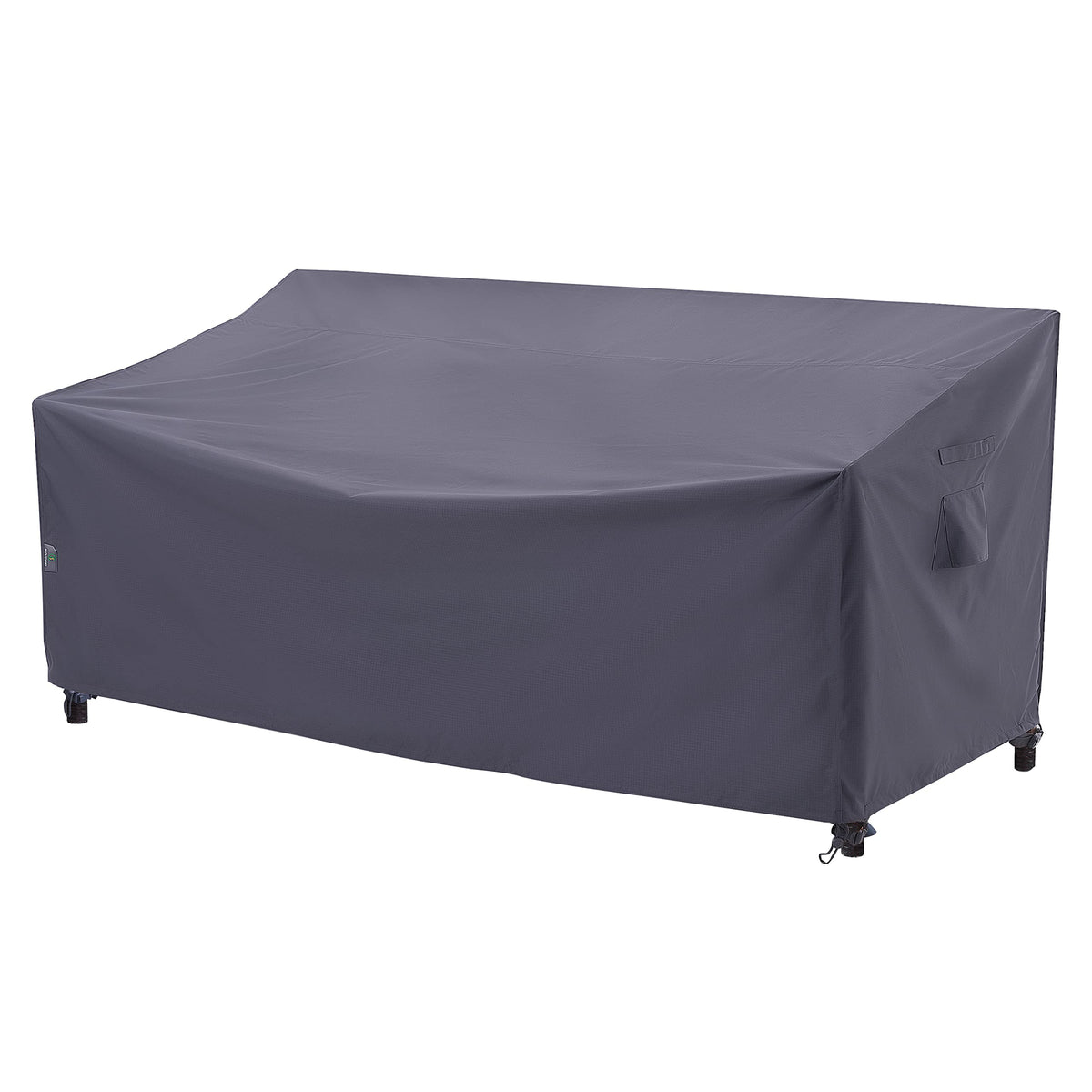F&J Outdoors Grey Patio Sofa Cover front view with dimensions 82"W x 39"D x 36"H