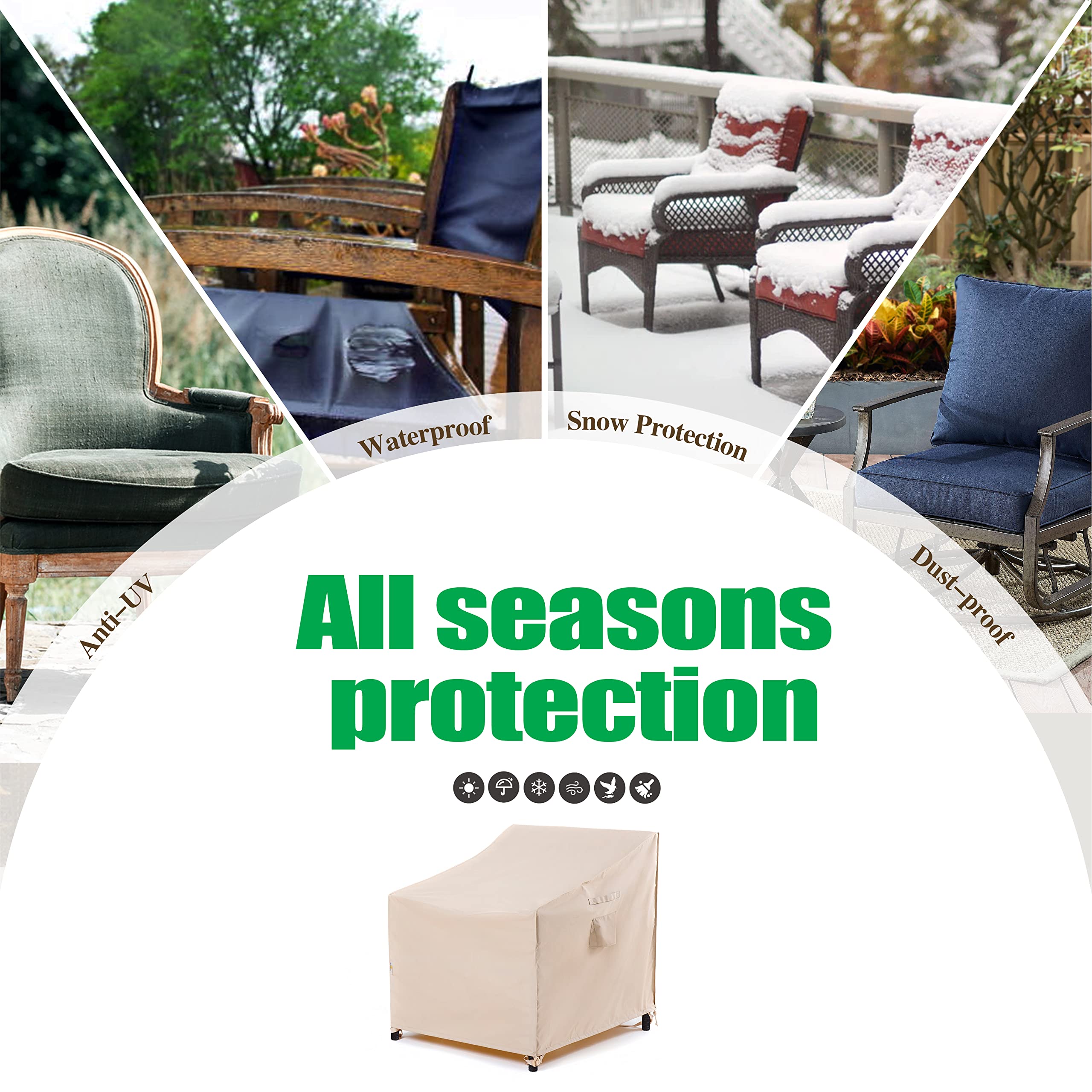 F&J Outdoors patio chair cover beige product manual
