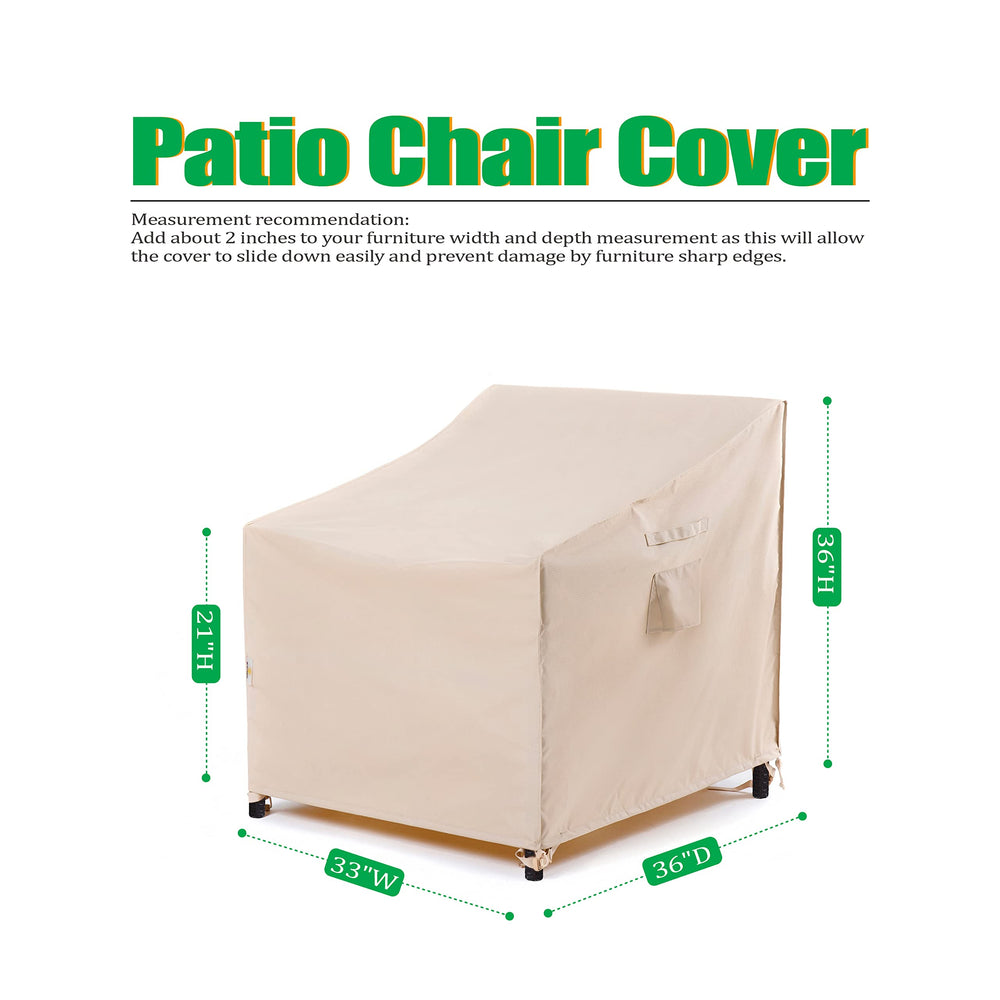F&J Outdoors Patio Chair Cover beige side view