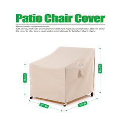 F&J Outdoors patio chair cover beige side view