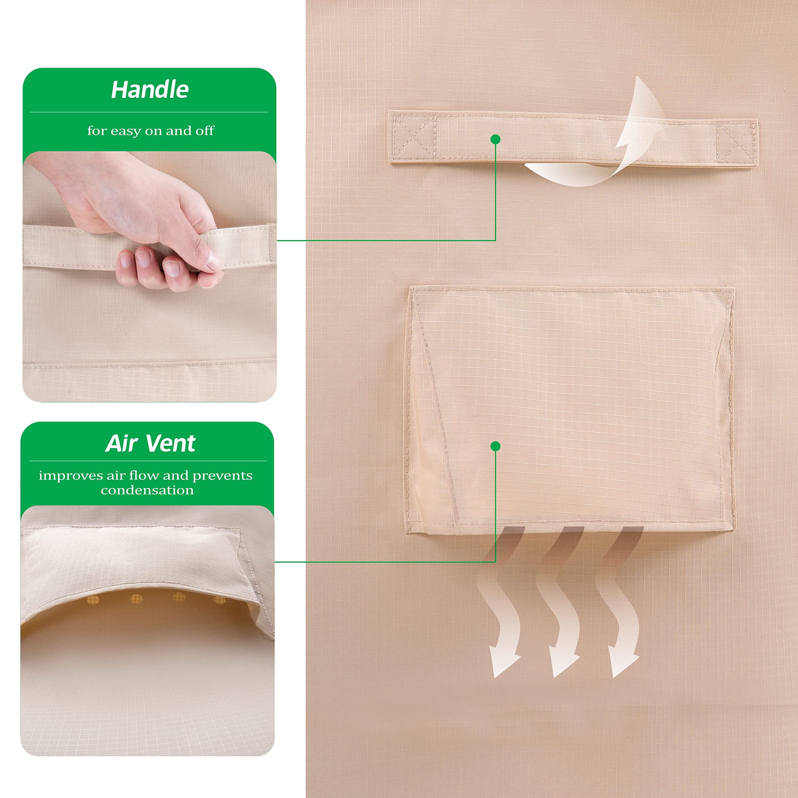 F&J Outdoors Patio Chair Cover installation with handles