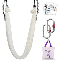 F.Life Aerial Yoga Hammock 5.5 yards in white, front view