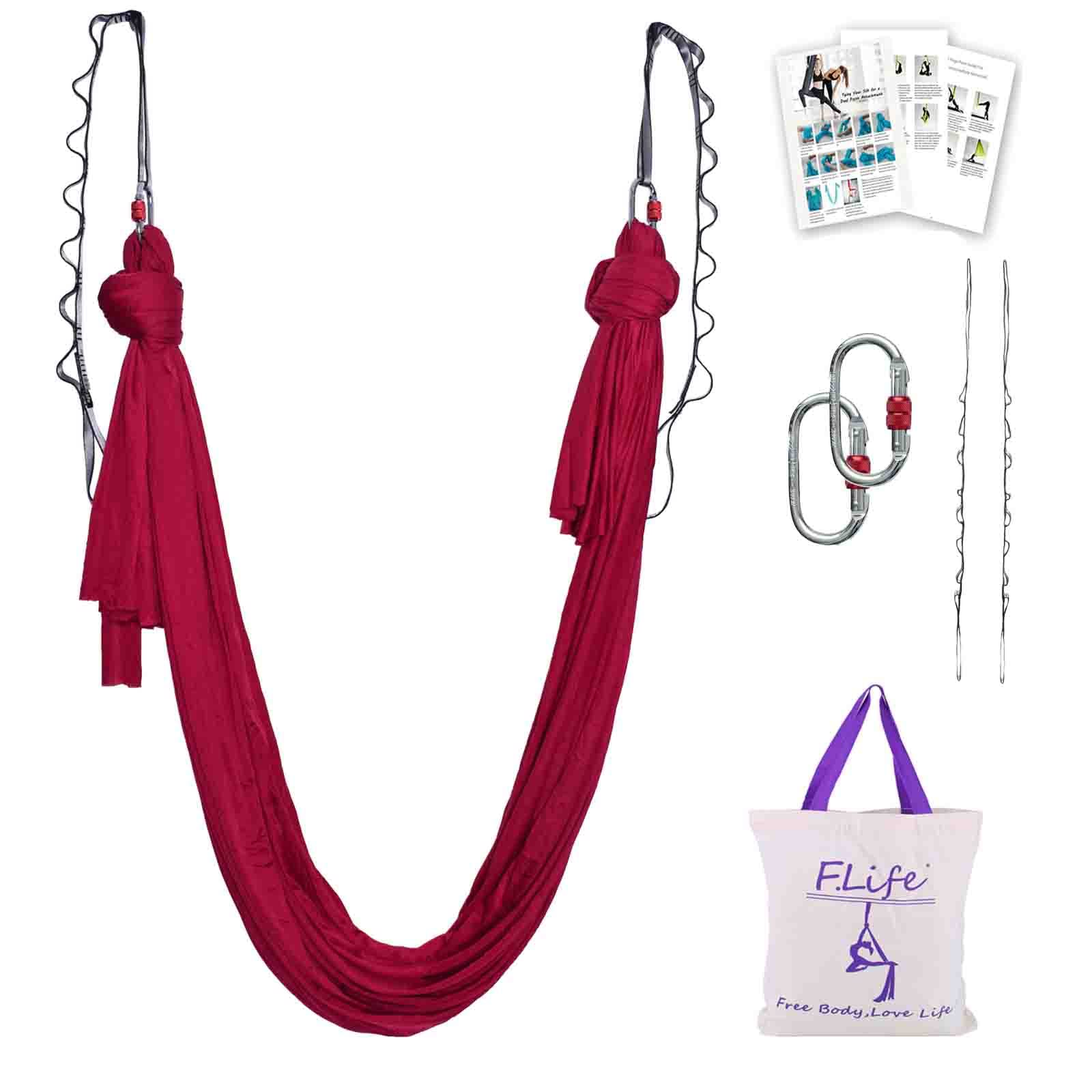 F.Life Aerial Yoga Hammock dark red fabric front view