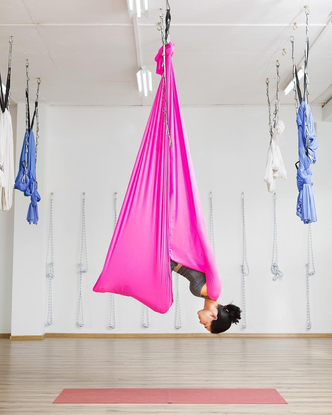 F.Life Aerial Yoga Hammock in use outdoors