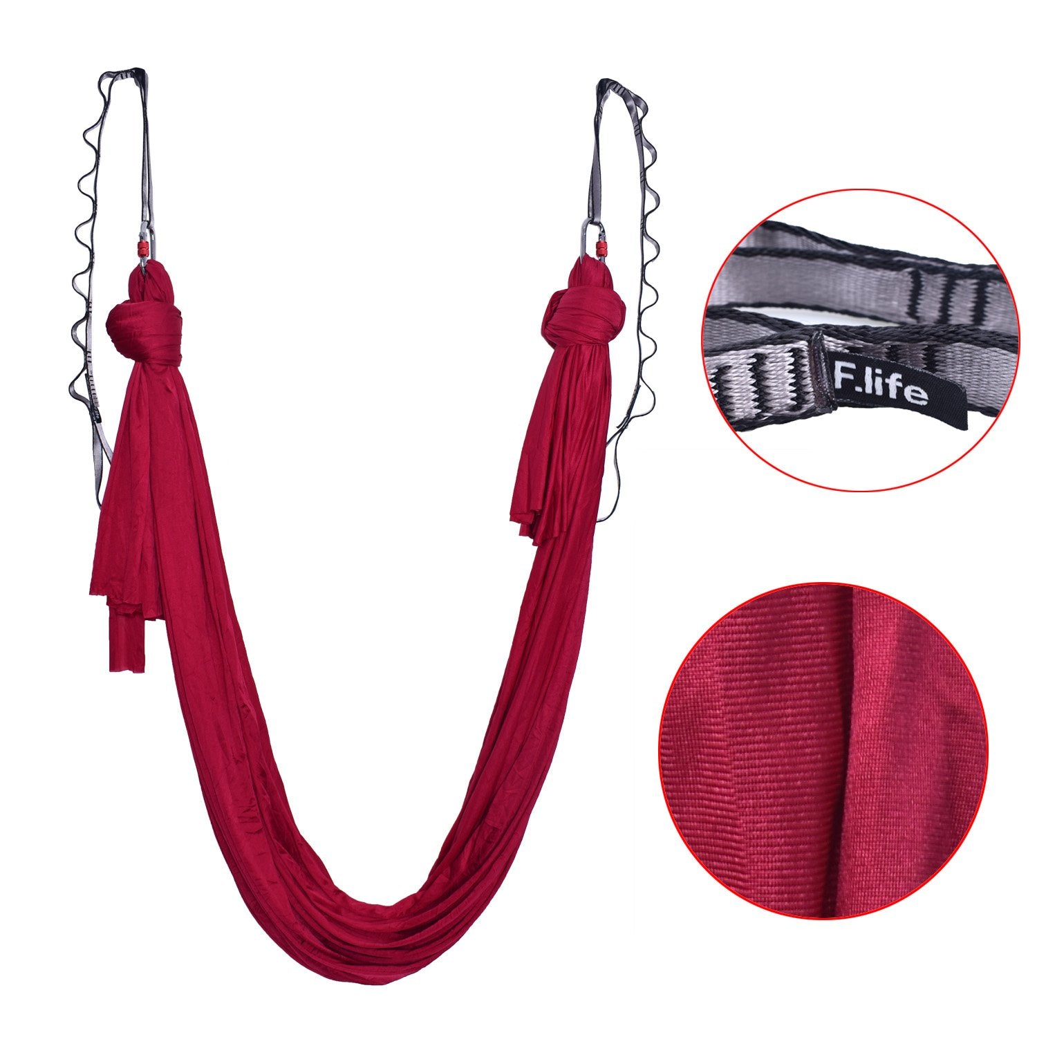 F.Life Aerial Yoga Hammock setup with accessories